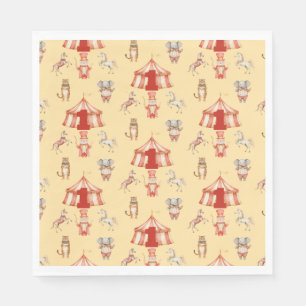 Circus Animal Pattern First Birthday Napkin