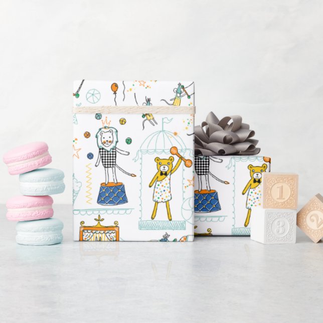 Circus Animal Performers Wrapping Paper (Baby Shower)