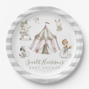 Circus Animals Baby Shower  Paper Plate