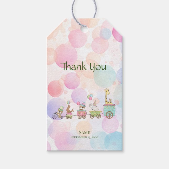 Circus Animals Gift Tag (Front)