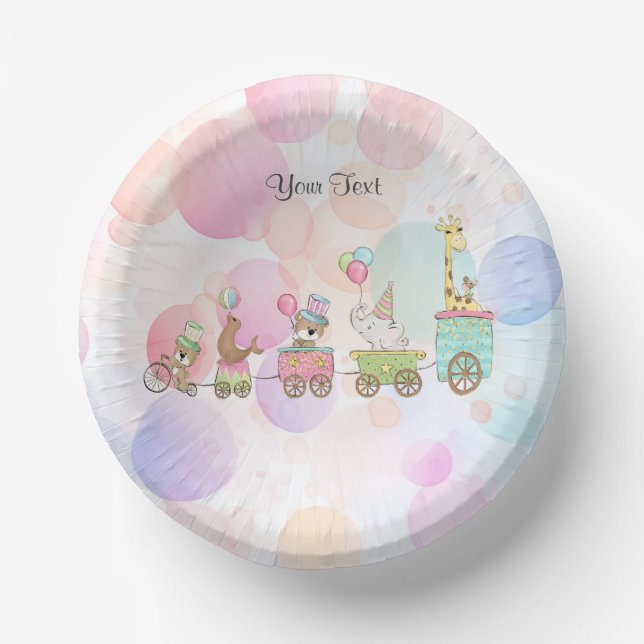 Circus Animals Paper Bowl Paper Plate (Front)