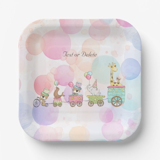 Circus Animals Paper Plate (Front)