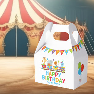 Circus Animals Train Cute Kids Birthday Party Favor Box