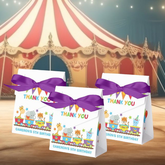Circus Animals Train Fun Childrens Birthday Party Favor Box (Creator Uploaded)