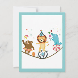 Circus Animaux Anniversaires de enfants Carte de r