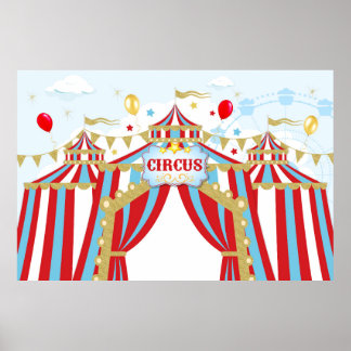 Circus Backdrop, Carnival birthday backdrop Poster