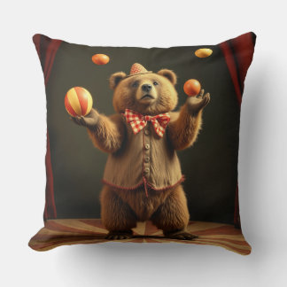 Circus Bear Throw Pillow