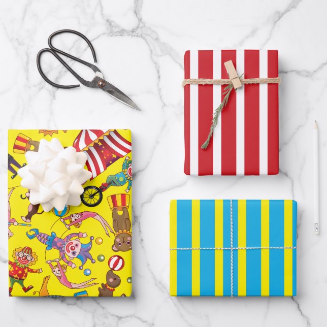 Circus Big Top Wrapping Paper Set (Front)