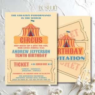 Circus Birthday Carnival Party Invitation