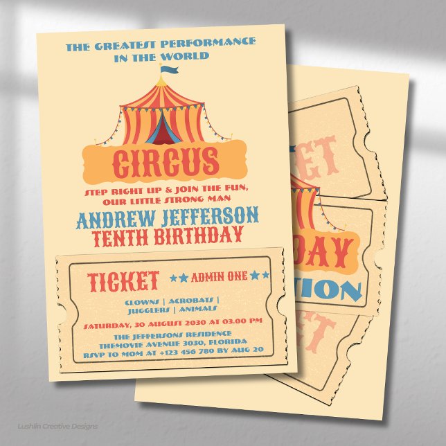 Circus Birthday Carnival Party Invitation (Creator Uploaded)