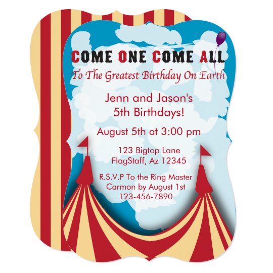 Circus Birthday Invitation