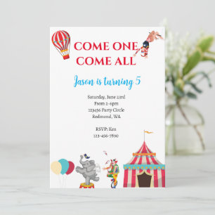 Circus Birthday Invitation Carnival Invitation