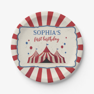 Circus Birthday Party Carnival 1st Birthday Paper Plate