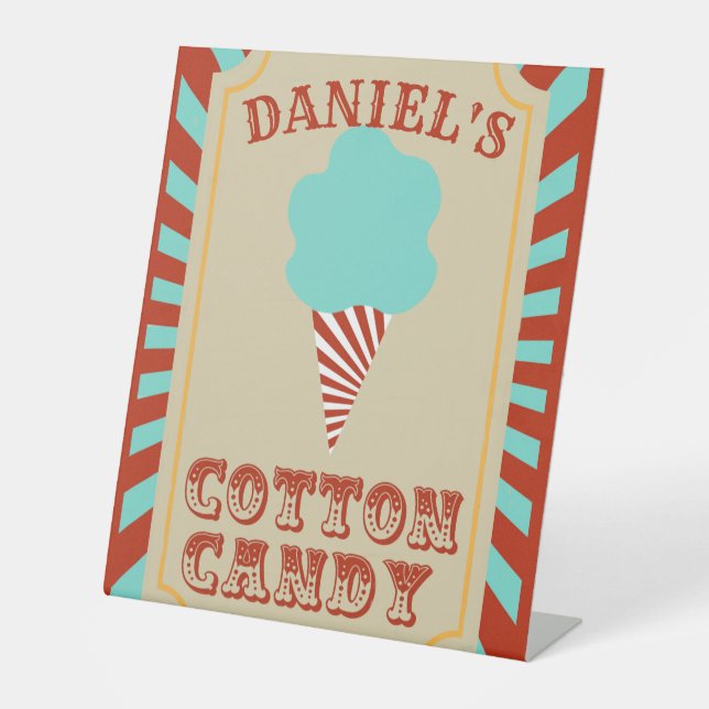 Circus Birthday Party Food Pedestal Sign (Front)