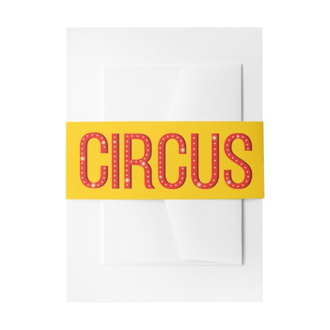 Circus Birthday Party Fun Yellow Colourful Invite Invitation Belly Band (Front Example)