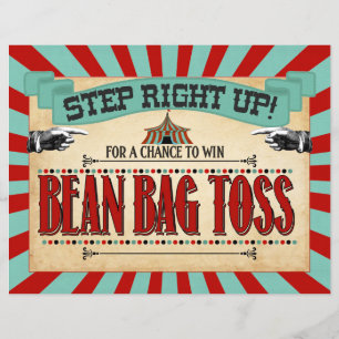 Circus Birthday Party Game Sign Bean Bag Toss
