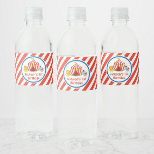 Circus Birthday Water Bottle Labels