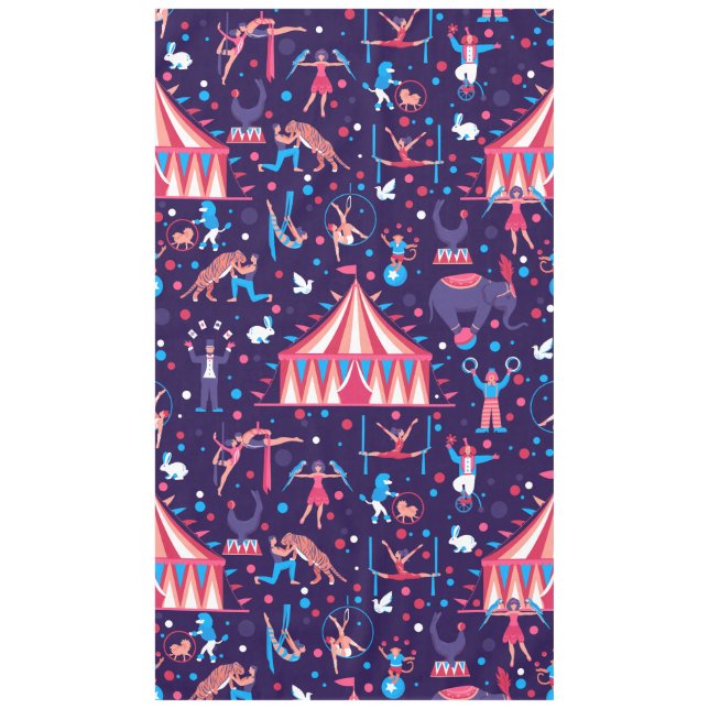 circus carnival acrobat trapeze whimsical tablecloth (Front)