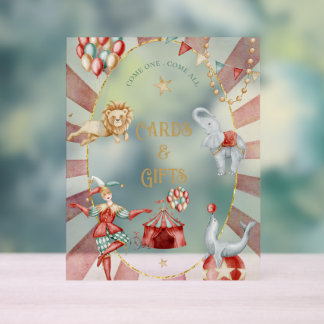 Circus Carnival Baby Shower Cards and Gifts Acrylic Sign