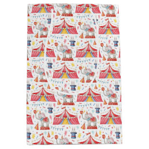 Circus Carnival Big Top Wrapping Paper Medium Gift Bag