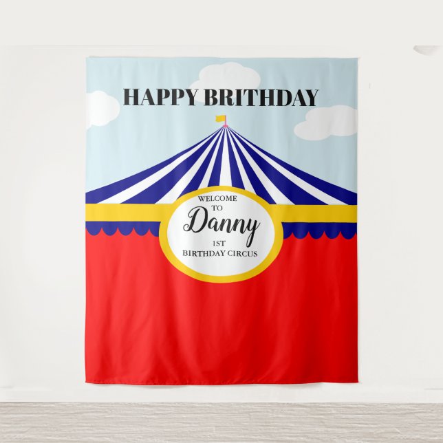 CIRCUS carnival BIRTHDAY BACKDROP Tapestry (Front)