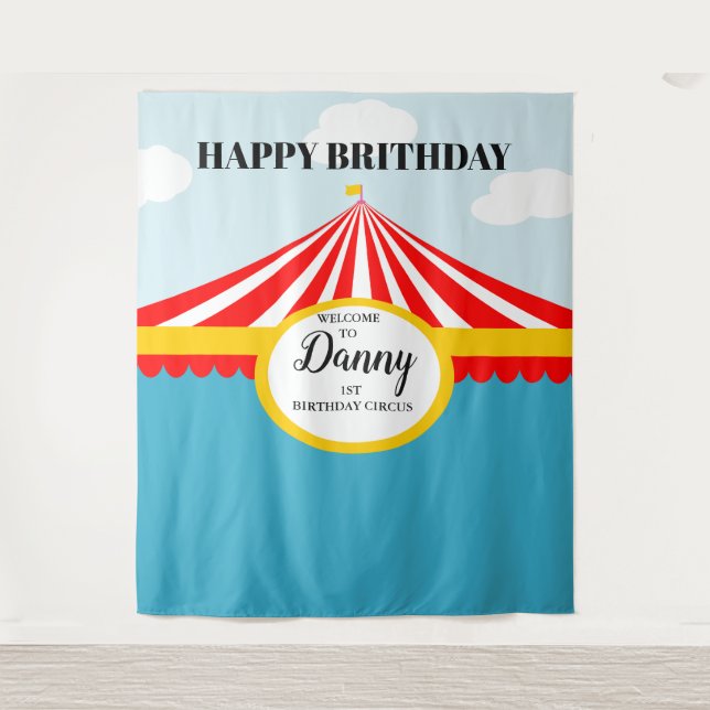 CIRCUS carnival BIRTHDAY BACKDROP Tapestry (Front)