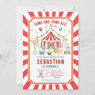 Circus Carnival Birthday Invitation