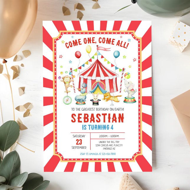 Circus Carnival Birthday Invitation (Creator Uploaded)
