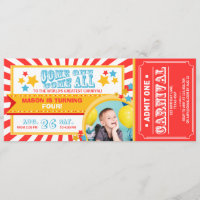Circus carnival birthday invitation ticket Boy