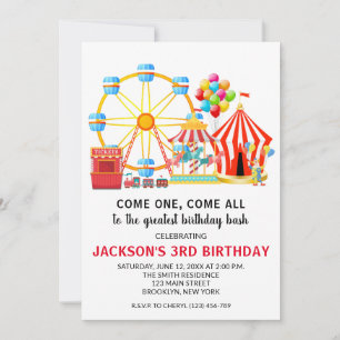 Circus Carnival Birthday Party Invitation