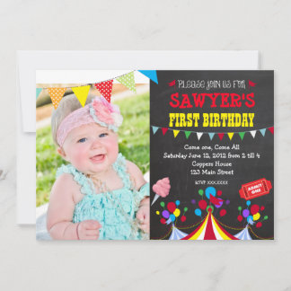 Circus Carnival Birthday Party Invitation