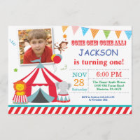Circus Carnival Birthday Party Photo Invitation
