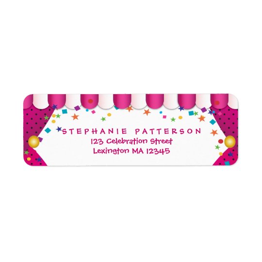 Circus Carnival Birthday Return Address Labels