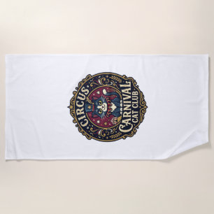 Circus Carnival Cat Cat Dad Gift Idea - Circus Car Beach Towel