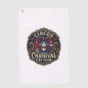 Circus Carnival Cat Cat Dad Gift Idea - Circus Car Golf Towel
