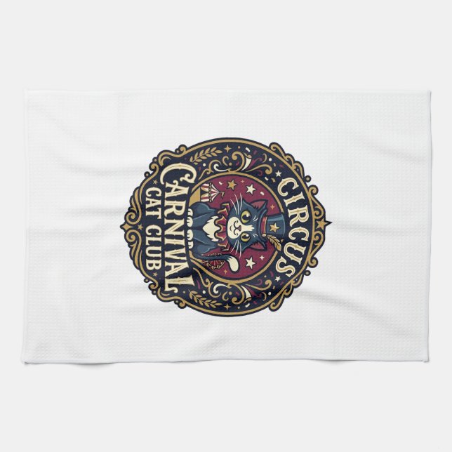 Circus Carnival Cat Cat Dad Gift Idea - Circus Car Kitchen Towel (Horizontal)