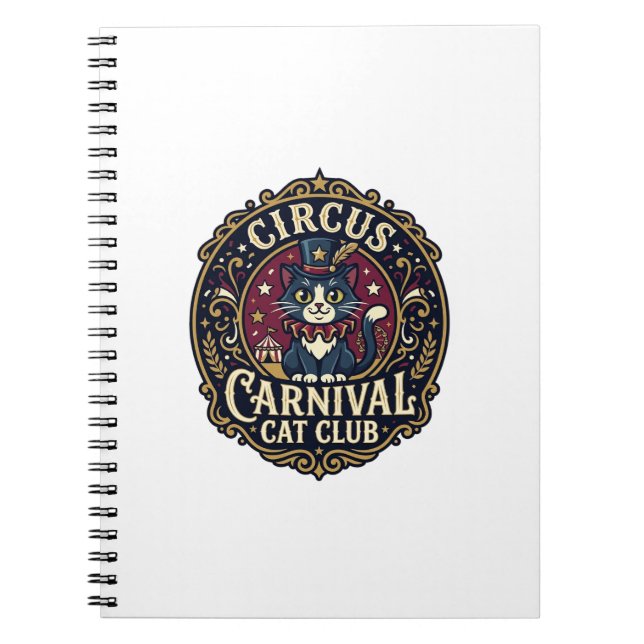 Circus Carnival Cat Cat Dad Gift Idea - Circus Car Notebook (Front)