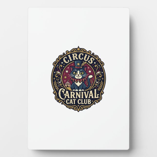 Circus Carnival Cat Cat Dad Gift Idea - Circus Car Plaque (Front)