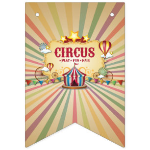 Circus Carnival Coming to Town. Bunting Flags