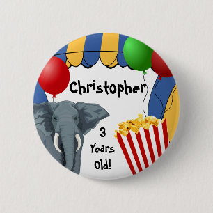 Circus Carnival Custom Birthday 2 Inch Round Button