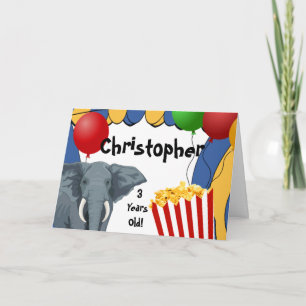 Circus Carnival Custom Birthday Card
