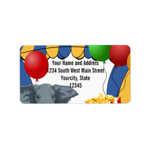 Circus Carnival Custom Birthday Label