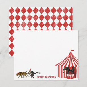 Circus Carnival Festival Animals Big Top Kids Card