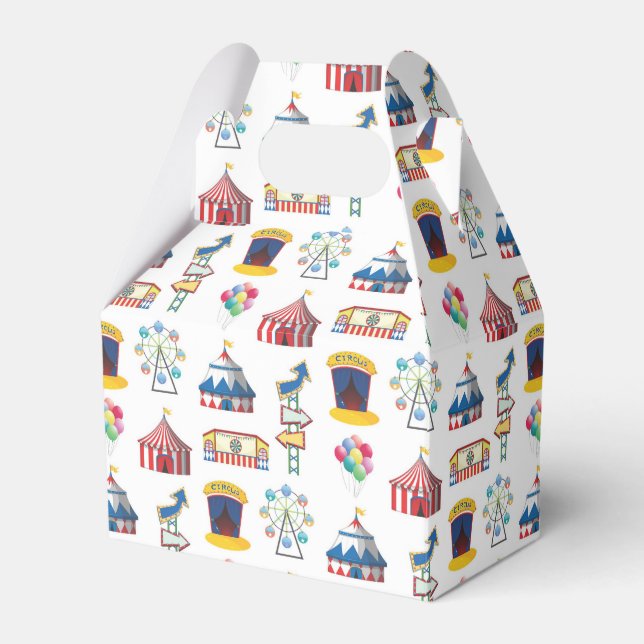 Circus Carnival Icon Pattern Favor Box (Front Side)