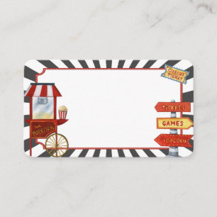 circus carnival place cards for buffet food labels