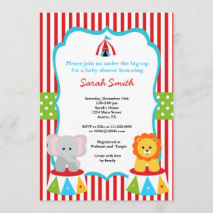 Circus Carnival Shower Invitations