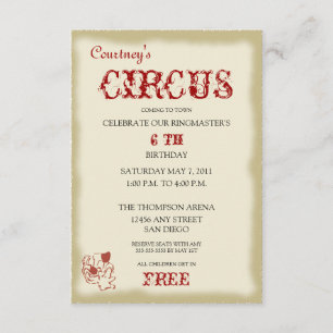 Circus Childrens Birthday Party Invitation