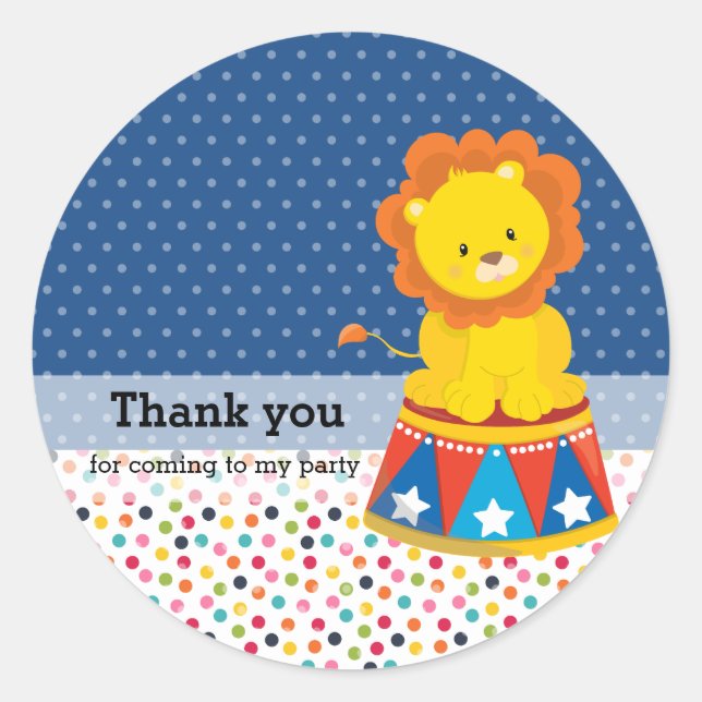 Circus * choose background colour classic round sticker (Front)