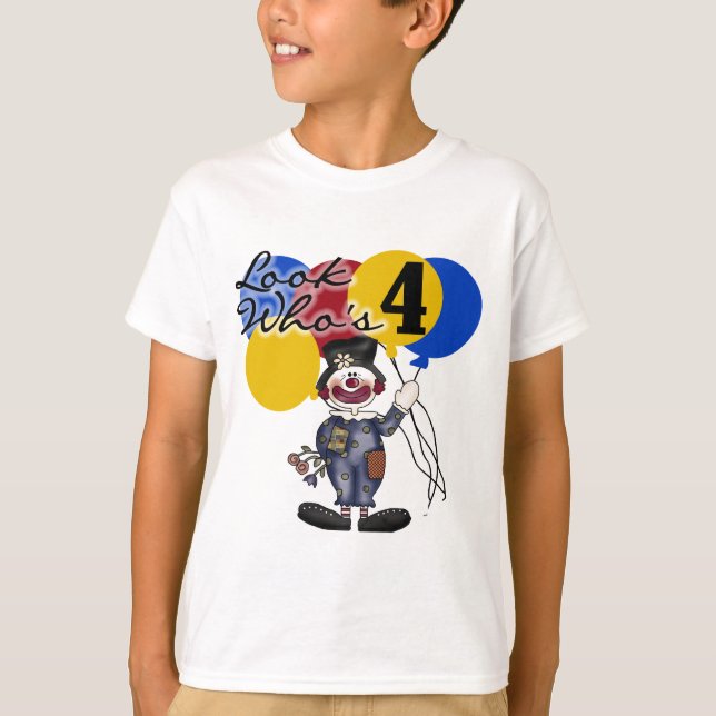 Circus Clown 4th Birthday Tshirts and Gifts (Front)