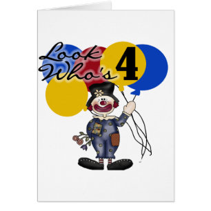 Circus Clown 4th Birthday Tshirts and Gifts